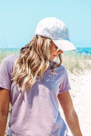 Beach Babe Cap - Luxe Linen Patch - White