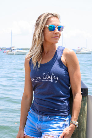 The Original Captain's Wifey - Perfect Tank - Navy