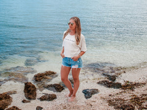 Meet Me At Sunset - Cropped Boxy Tee - Oyster