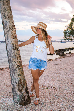 LUXE - Captain's Wifey - Perfect Tank - White