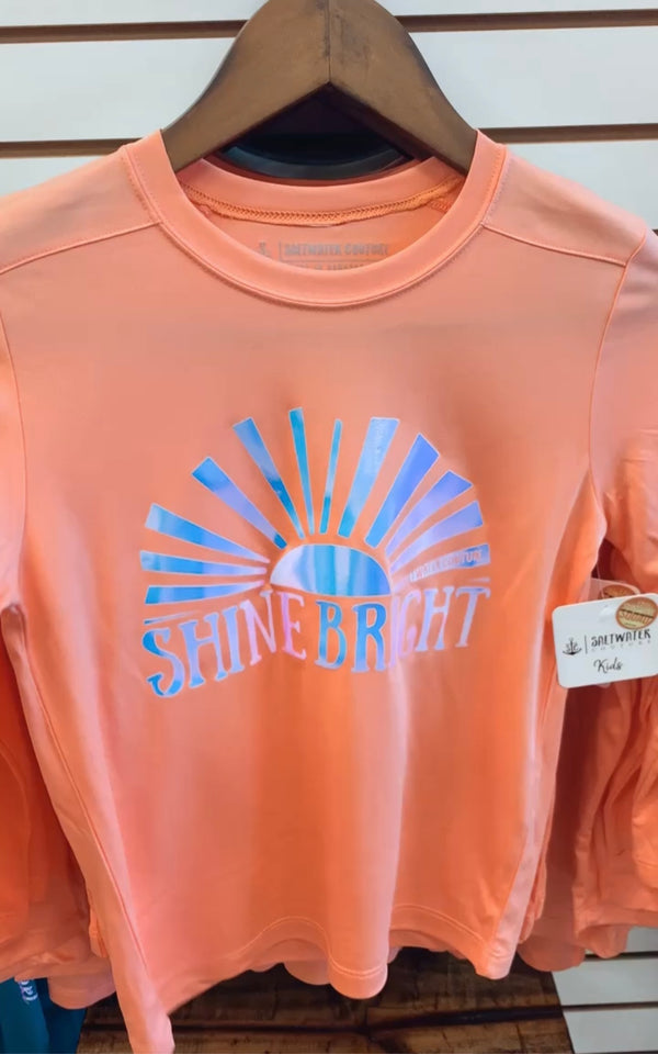 Shine Bright - Youth Performance UPF Long Sleeve - Soft Coral