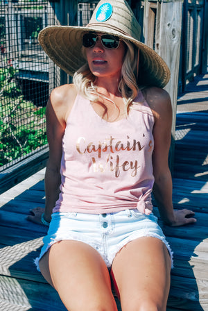 LUXE Captain's Wifey - Ideal Tank - Coastal Pink
