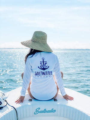 Classic Logo - Full Coverage Performance UPF Long Sleeve -White-
