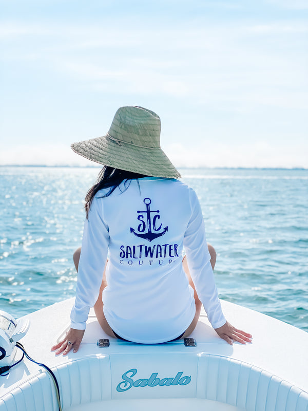 Classic Logo - Full Coverage Performance UPF Long Sleeve -White-