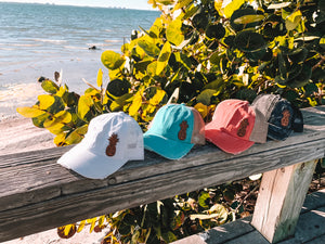 High Pony Ball Cap - Leather Mer-Apple Patch - Washed Denim