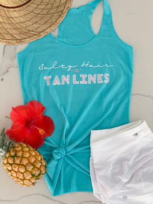 "Salty Hair N Tan Lines" Racerback Tank